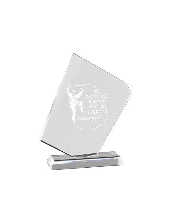 260 mm TROFEO PRISMA CRISTAL BLANCO