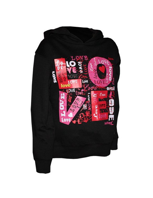 SUDADERA SOFTEE LOVE COLOR NEGRO TALLA 12 AÑOS