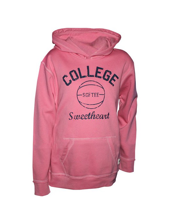 SUDADERA SOFTEE COLLEGE INFANTIL COLOR ROSA CLARO TALLA 12 AÑOS