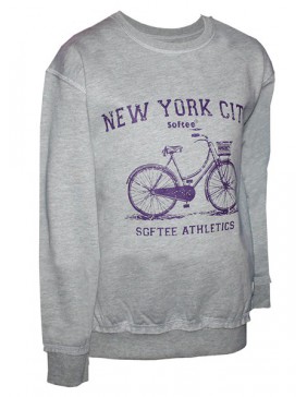 SUDADERA SOFTEE NEW YORK CITY INFANTIL COLOR GRIS TALLA 14 AÑOS