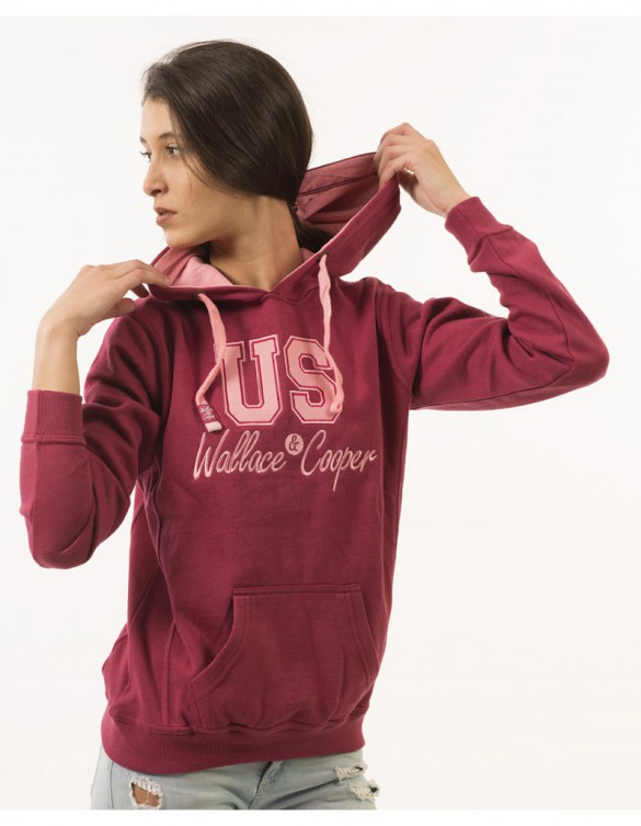 SUDADERA WALLACE & COOPER VESPA INFANTIL COLOR GRANATE/ROSA TALLA 10 AÑOS