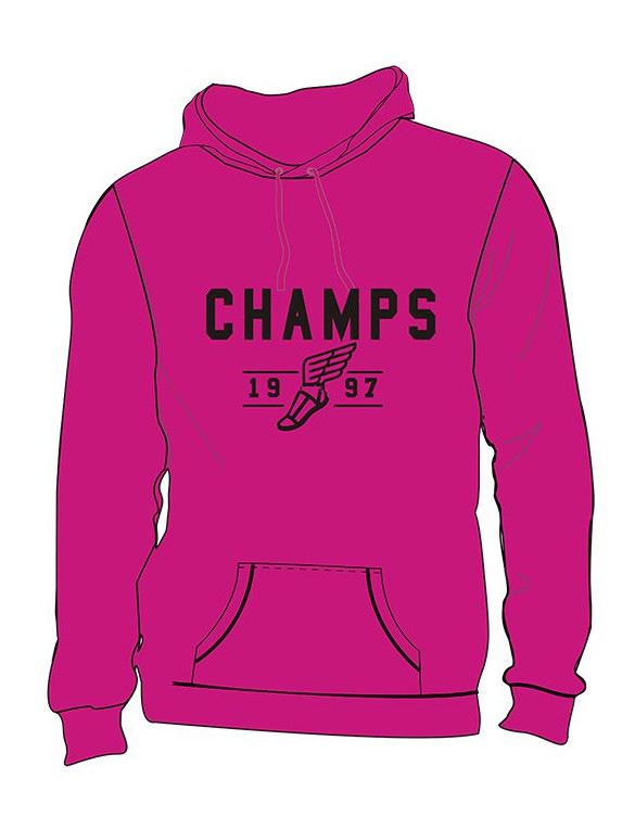 SUDADERA 1997 CHAMPS FLY ADULTO COLOR FUCSIA TALLA XS